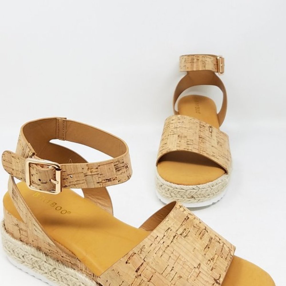 Cork wedge sandals